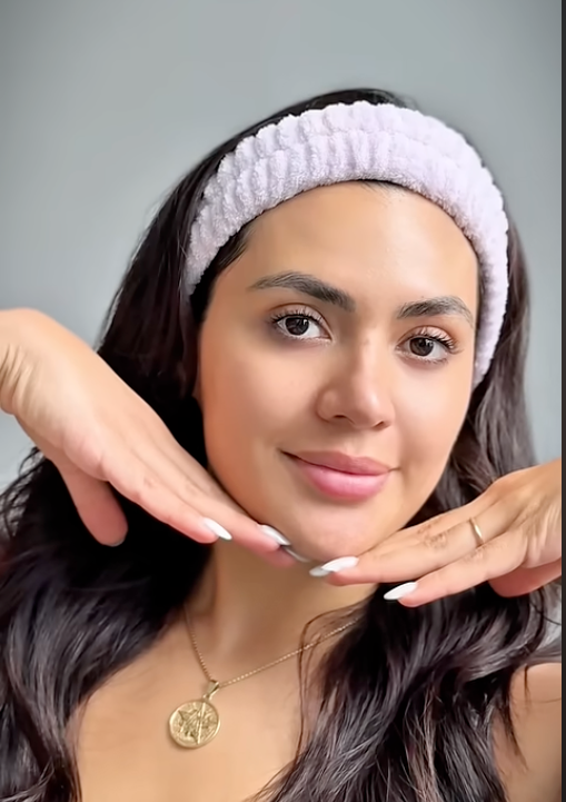 Priscilla with the RIMAN skincare collection